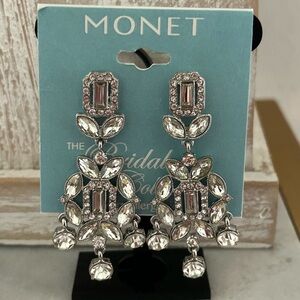 Monet Jewelry Timeless Silver Tone Womens Hypoallergenic Chandelier Earrings